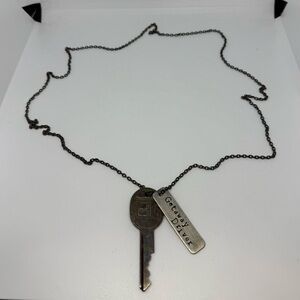 Handmade Vintage Key Necklace “Get Away Driver” Long Chain